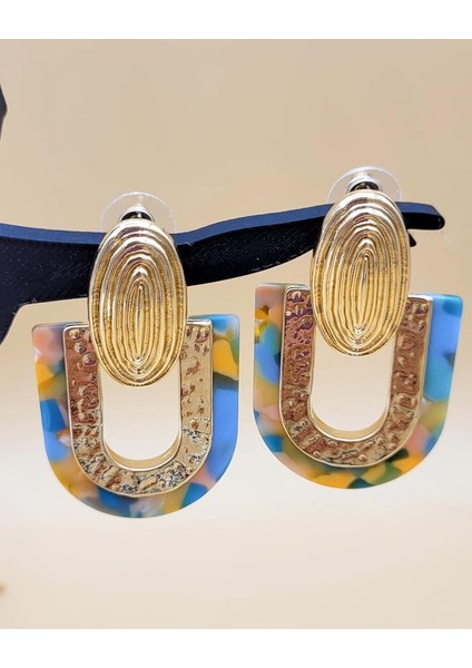 Asimetrik Geometrik Akrilik Yeşil Küpe fiyatları