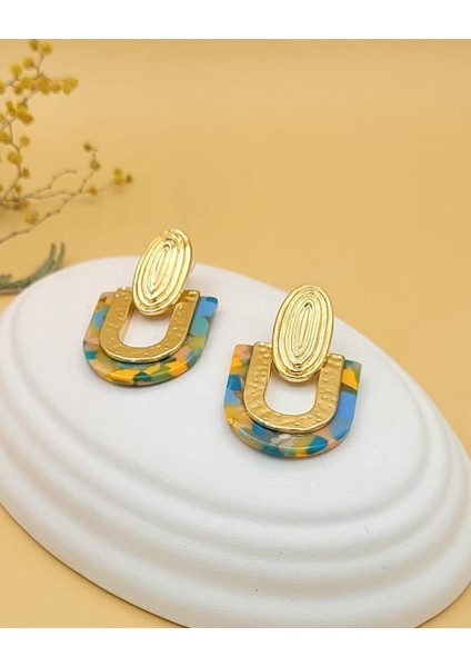 Asimetrik Geometrik Akrilik Yeşil Küpe fırsatları