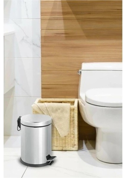 Paslanmaz Çelik Pedallı Çöp Kovası 5 Lt - Mutfak, Banyo, Ofis Kullanımı modelleri