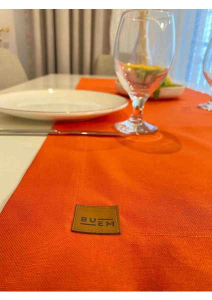 Sunrise Flame Keten Runner Masa Örtüsü 45X120 cm | El Yapımı Dekoratif Masa Şeridi modelleri