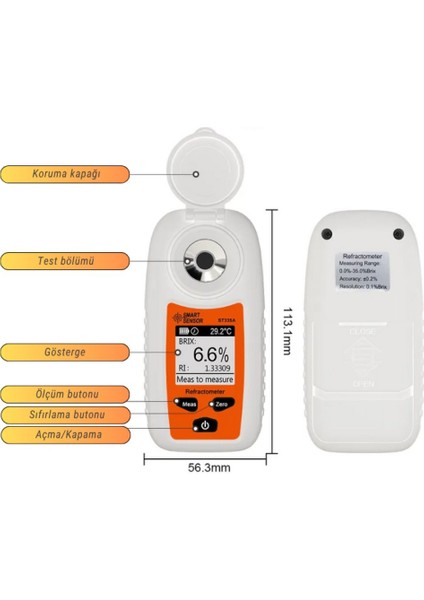 Smart Sensor ST355A Dijital Refraktometre 0-55 Brix fiyatları