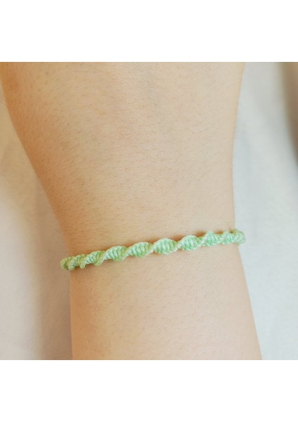 Unisex Su Yeşili Makrome Örgü Asansörlü Ayarlanabilir Bileklik, Spiral Makrome Örgü Ip Bileklik, Makrome Bileklik, Örgü Bileklik, Ip Bileklik fiyatları