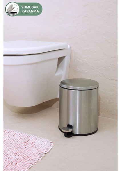 Pedallı 6l Siyah Çöp Kovası, Mat Iç Kısım, Pratik ve Şık Tasarım indirimleri