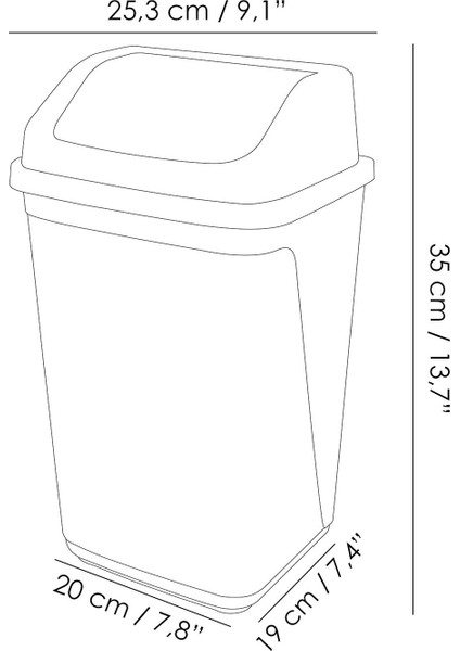 Gri Kapaklı Plastik Çöp Kovası, 10 Litre, Ev, Ofis, Banyo, Mutfak Için Ideal indirimleri
