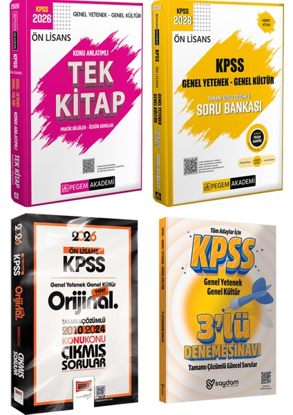 2026 Kpss Ön Lisans Kazandıran Set(Konu Anlatımı-Soru Bankası-Çözümlü Konu Konu Çıkmış Sorular)