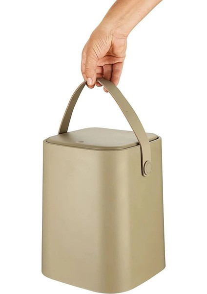 Bej 8 Lt Bas Aç Mekanizmalı Mutfak ve Banyo Çöp Kovası