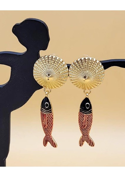 Zr Model Kırmızı Balık Küpe fırsatları