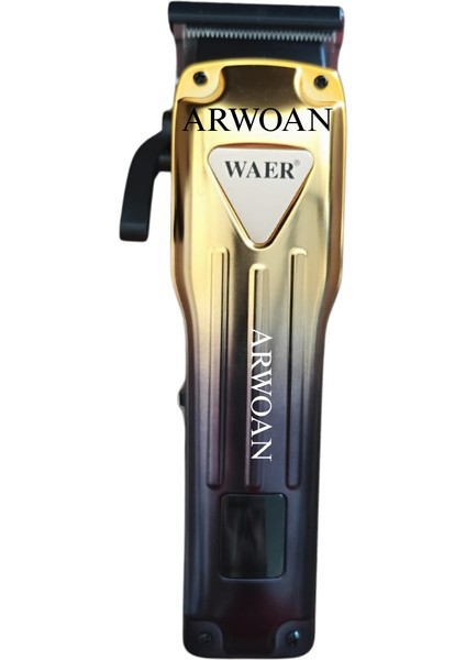 ​​​​​​​profesyonel Kablosuz Saç Kesme Makinesi - Altın Siyah Tasarım, Seramik Titanyum Bıçak, USB Şarj ve Dijital Ekran