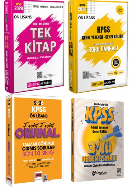 2026 Kpss Ön Lisans Seti(Konu Anlatımı-Soru Bankası-Fasikül Çözümlü Son 10 Sınav Çıkmış Sorular)