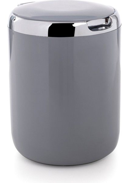 Gri 3 Lt Plastik Çöp Kovası Kapaklı, Şık ve Kullanışlı Temizlik Gereci