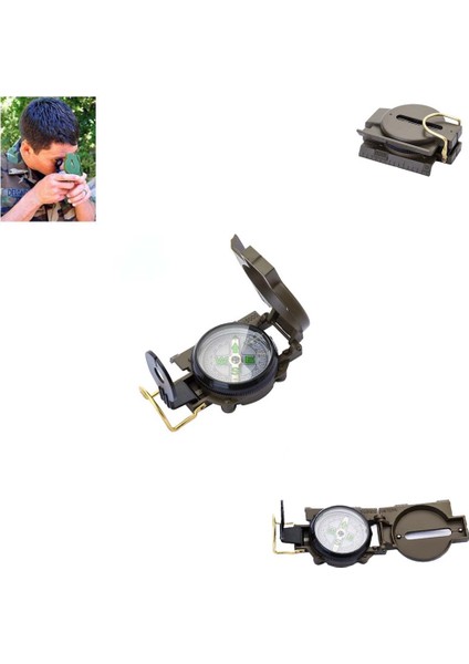 Fonksiyonlu Katlanır Taktik Sağlam Plastik Pusula Lensatik Pusula (1 Adet)