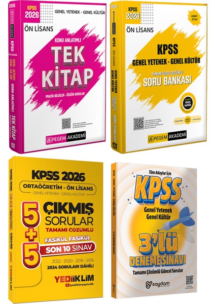 2026 Kpss Ön Lisans(Konu Anlatımı-Soru Bankası-5+5 Çözümlü Son 10 Yıl Fasikül Fasikül Çıkmış Sorular