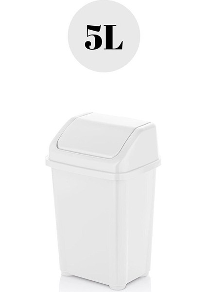 5 Litre Şeffaf Plastik Çöp Kovası, Pratik ve Dayanıklı Tasarım