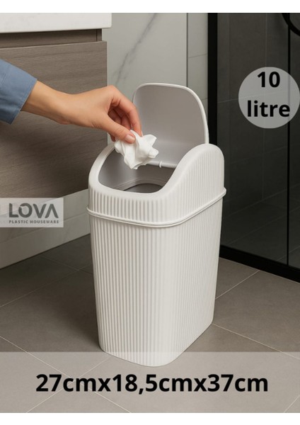Kapaklı Çizgili 10 Lt Çöp Kovası, Şık ve Kullanışlı Siyah Tasarım modelleri