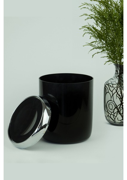 Krom Dekorlu Siyah Döner Kapaklı Çöp Kovası 6 Lt, Banyo ve Ofis Için Şık Seçenek fiyatları