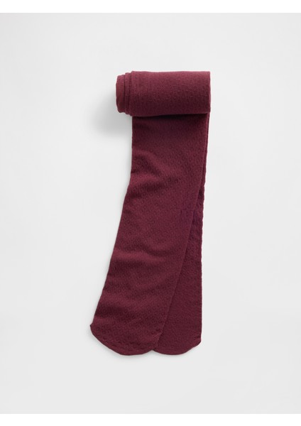 Kız Çocuk Kırmızı Fitilli Külotlu Çorap