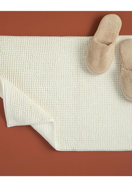 Ekru Banyo Paspası 50X80 Cm, Yumuşak ve Şık Tasarım