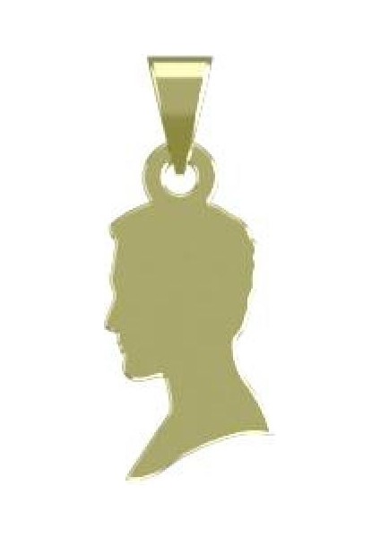 14 Ayar Altın Erkek Profil Kolye Ucu 1 Gr, KC10301 Kodlu