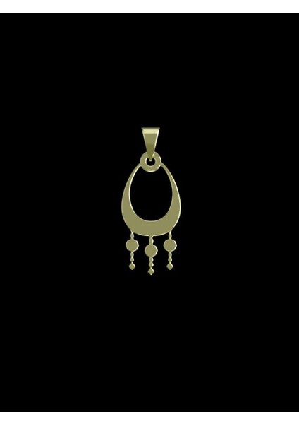 14 Ayar Altın Gözyaşı Damlası Kolye Ucu 1 Gr, KC10021 Kodlu