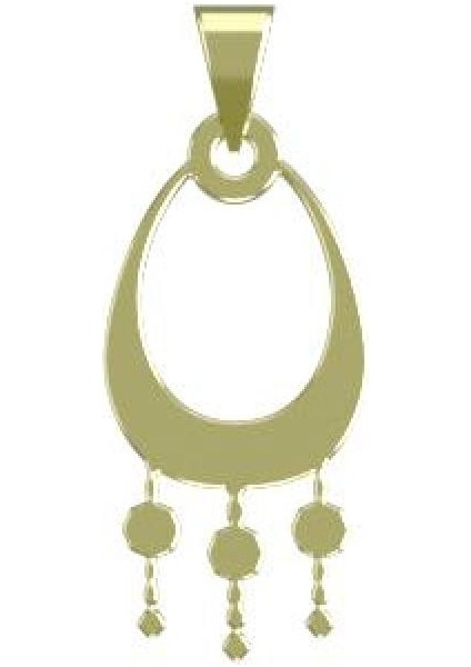 14 Ayar Altın Gözyaşı Damlası Kolye Ucu 1 Gr, KC10021 Kodlu