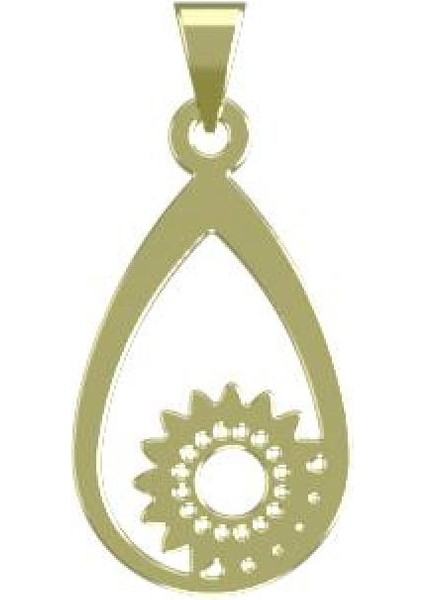 14 Ayar Altın Çiçek Kolye Ucu 1 Gr, KC11106 Kodlu