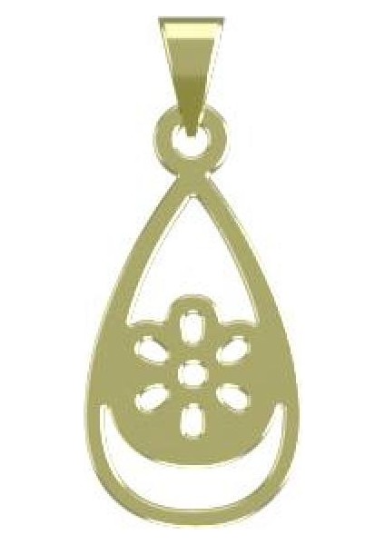 14 Ayar Altın Gözyaşı Damlası Kolye Ucu 1 Gr, KC12061 Kodlu