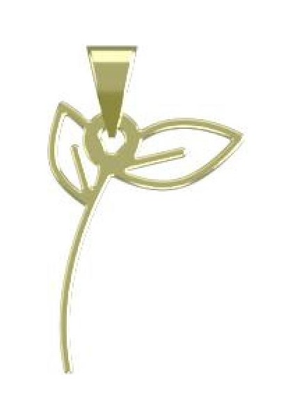 14 Ayar Altın Yaprak Kolye Ucu 1 Gr, KC15995 Kodlu