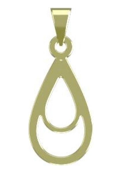 14 Ayar Altın Gözyaşı Damlası Kolye Ucu 1 Gr, KC11944 Kodlu