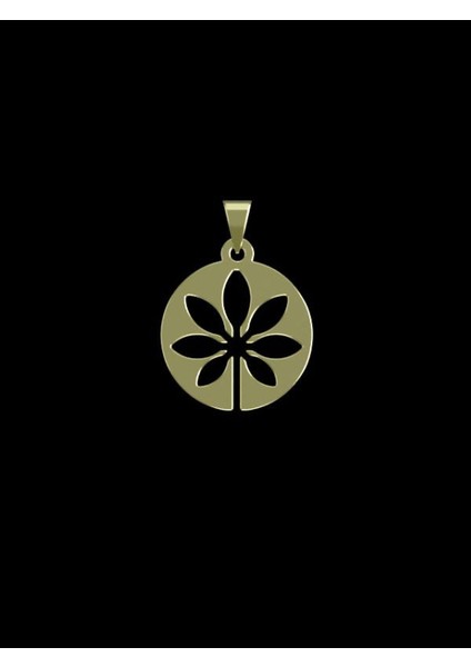 14 Ayar Altın Çiçek Kolye Ucu 1 Gr, KC11095 Kodlu