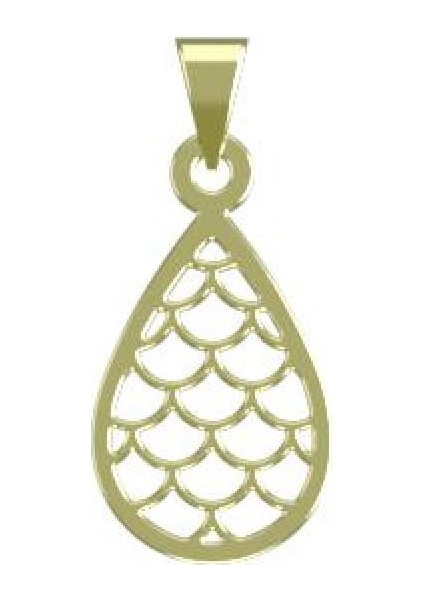 14 Ayar Altın Gözyaşı Damlası Kolye Ucu 1 Gr, KC12015 Kodlu