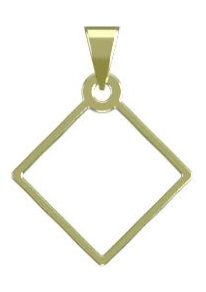 14 Ayar Altın Eşkenar Dörtgen Kolye Ucu 1 Gr, KC11014 Kodlu