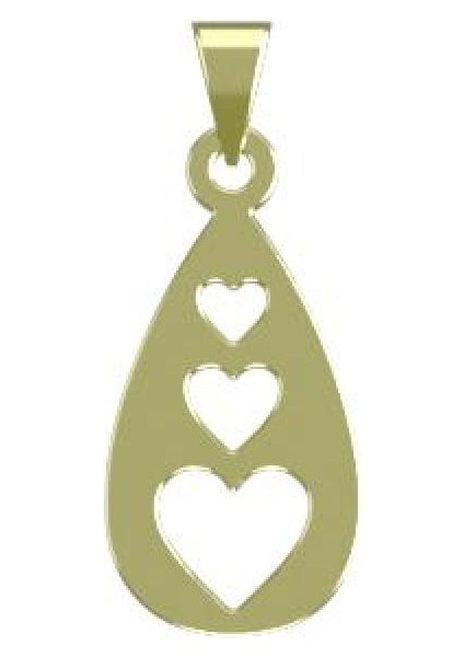 14 Ayar Altın Kalp Kolye Ucu 1 Gr, KC12069 Kodlu