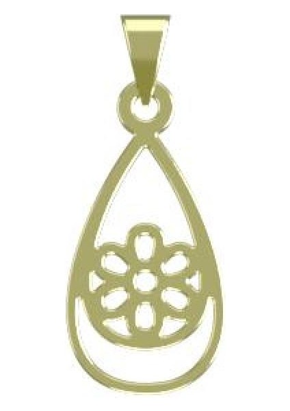 14 Ayar Altın Gözyaşı Damlası Kolye Ucu 1 Gr, KC11622 Kodlu