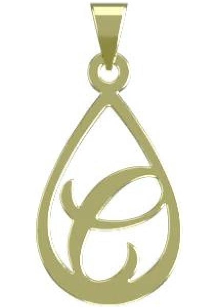 14 Ayar Altın E Harfi Kolye Ucu 1 Gr, KC11191 Kodlu