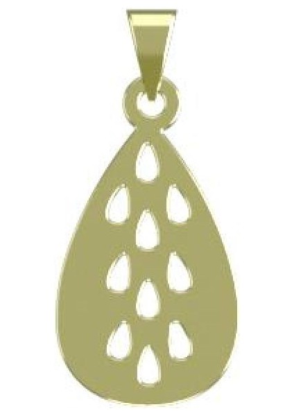 14 Ayar Altın Gözyaşı Damlası Kolye Ucu 1 Gr, KC10824 Kodlu