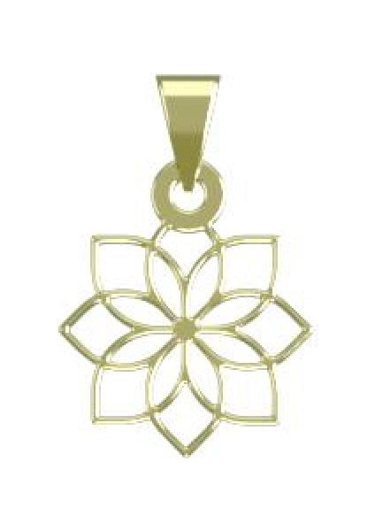 14 Ayar Altın Çiçek Kolye Ucu 1 Gr, KC10215 Kodlu