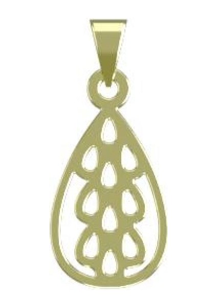 14 Ayar Altın Gözyaşı Damlası Kolye Ucu 1 Gr, KC10754 Kodlu