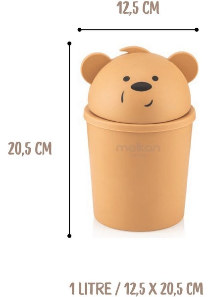 Sevimli Turuncu Masaüstü Mini Çöp Kutusu, 1 Litre modelleri