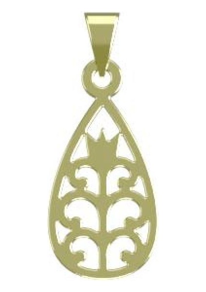14 Ayar Altın Gözyaşı Damlası Kolye Ucu 1 Gr, KC11539 Kodlu