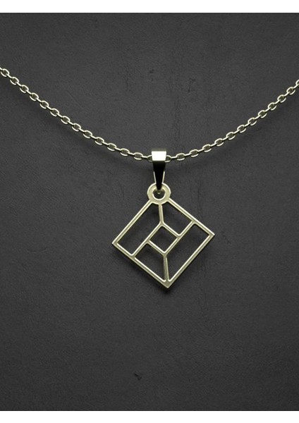 14 Ayar Altın Eşkenar Dörtgen Kolye Ucu 1 Gr, KC11017 Kodlu