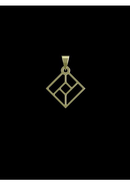 14 Ayar Altın Eşkenar Dörtgen Kolye Ucu 1 Gr, KC11017 Kodlu