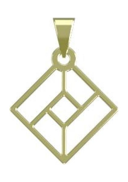 14 Ayar Altın Eşkenar Dörtgen Kolye Ucu 1 Gr, KC11017 Kodlu