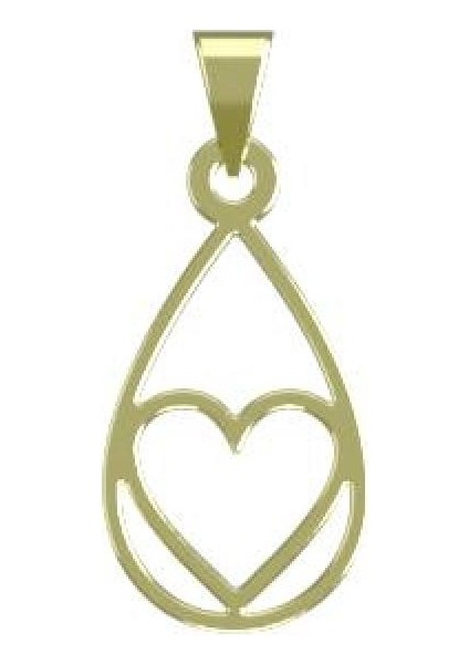 14 Ayar Altın Kalp Kolye Ucu 1 Gr, KC11537 Kodlu
