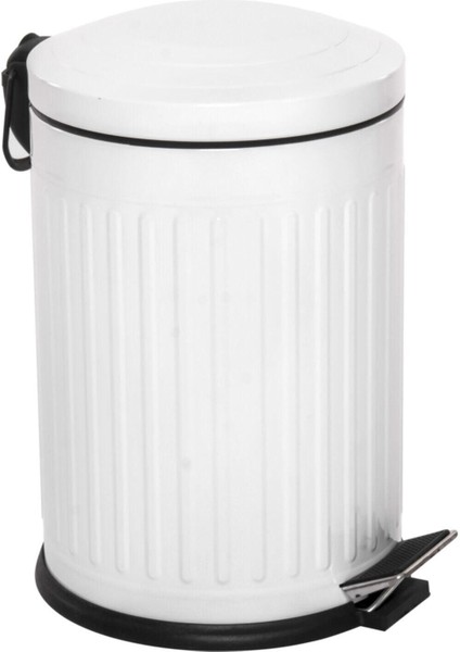 Şık Çizgili Beyaz 12 Litre Çöp Kutusu, Estetik ve Fonksiyonel Tasarım