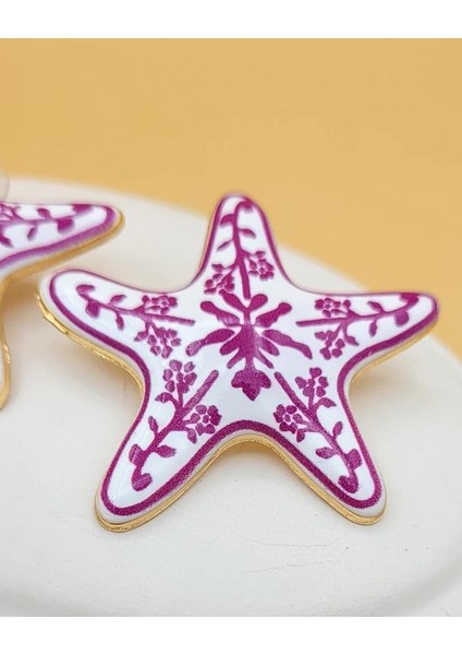 Pembe Beyaz Zr Model Seramik Deniz Yıldızı Küpe fırsatları