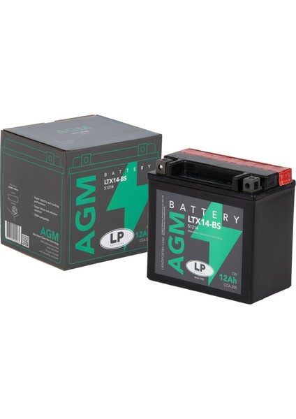 Agm Akü LTX14-BS 12 A Kg: 4,06 L:150 W:87 H:145 Cca: 200 Yamaha Yzf R Thunderace 1000CC 1996-2000