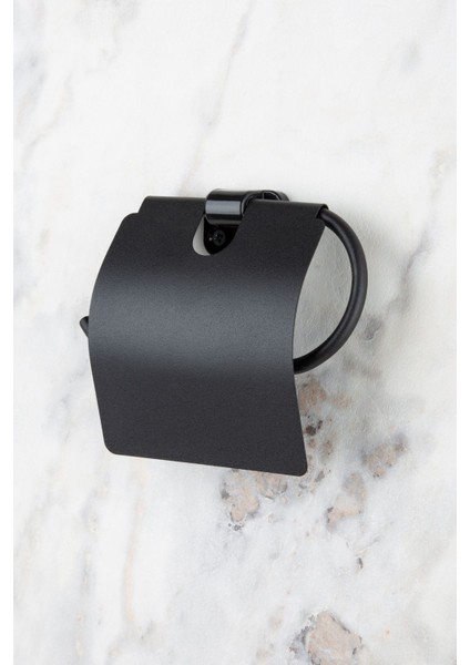 Mini Siyah Geniş Kapaklı Tuvalet Kağıtlık Askısı fiyatları