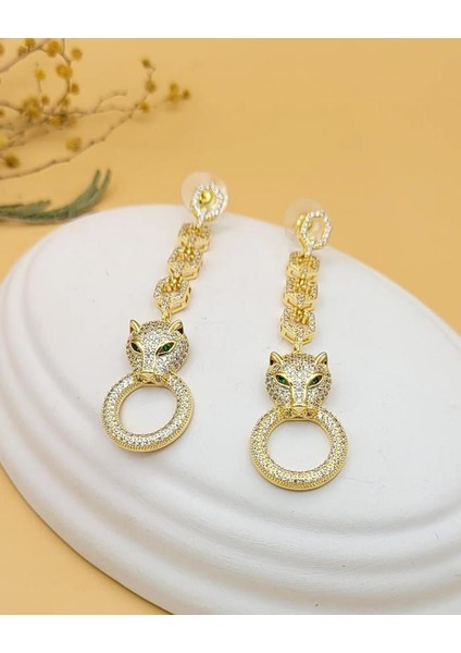 Ds Model Zirkon Panter Küpe