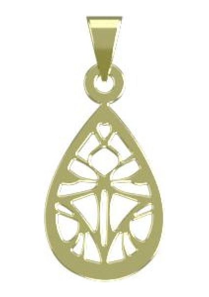 14 Ayar Altın Gözyaşı Damlası Kolye Ucu 1 Gr, KC10582 Kodlu