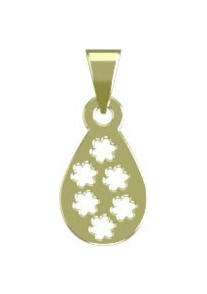 14 Ayar Altın Gözyaşı Damlası Kolye Ucu 1 Gr, KC10567 Kodlu
